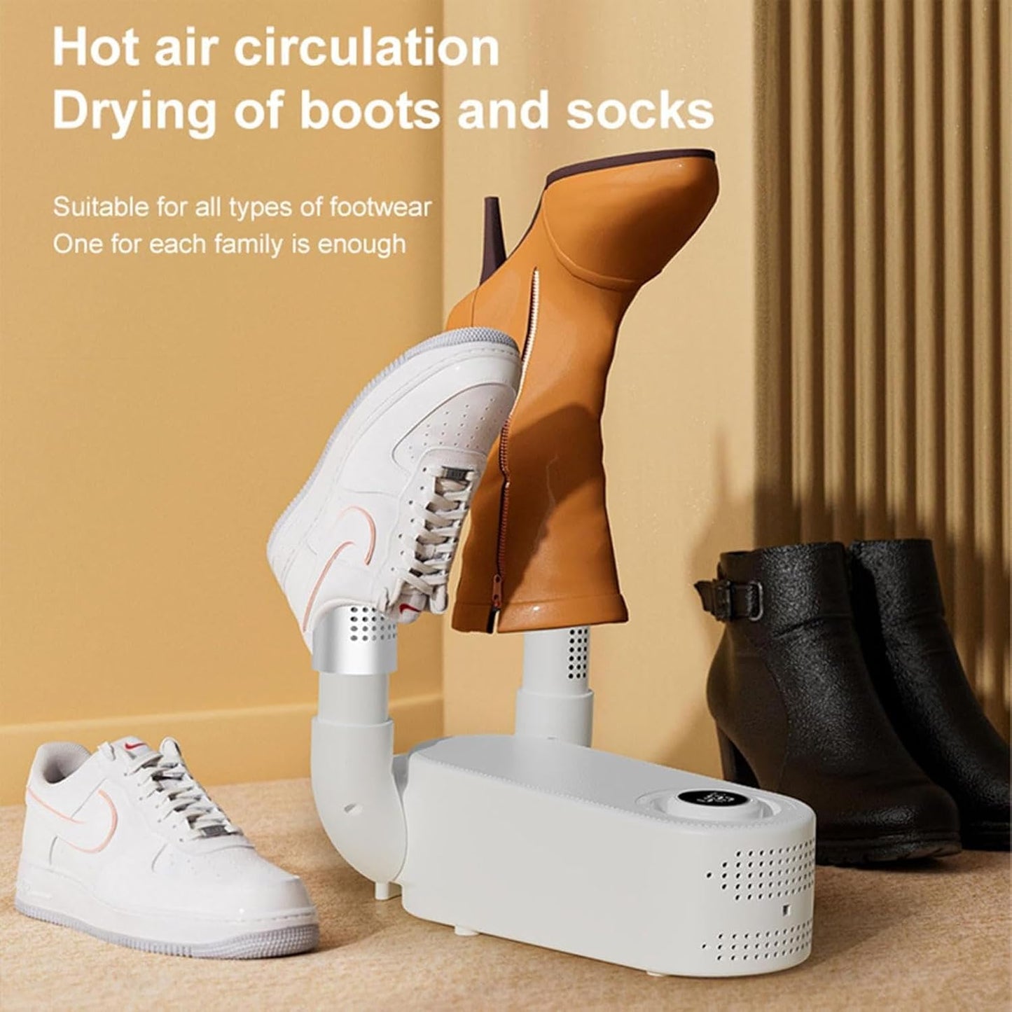Stop Wet Shoes: Portable 360° Shoe Dryer